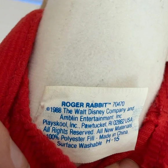 vintage 1988 plush doll of Roger Rabbit - Picture 6 of 6